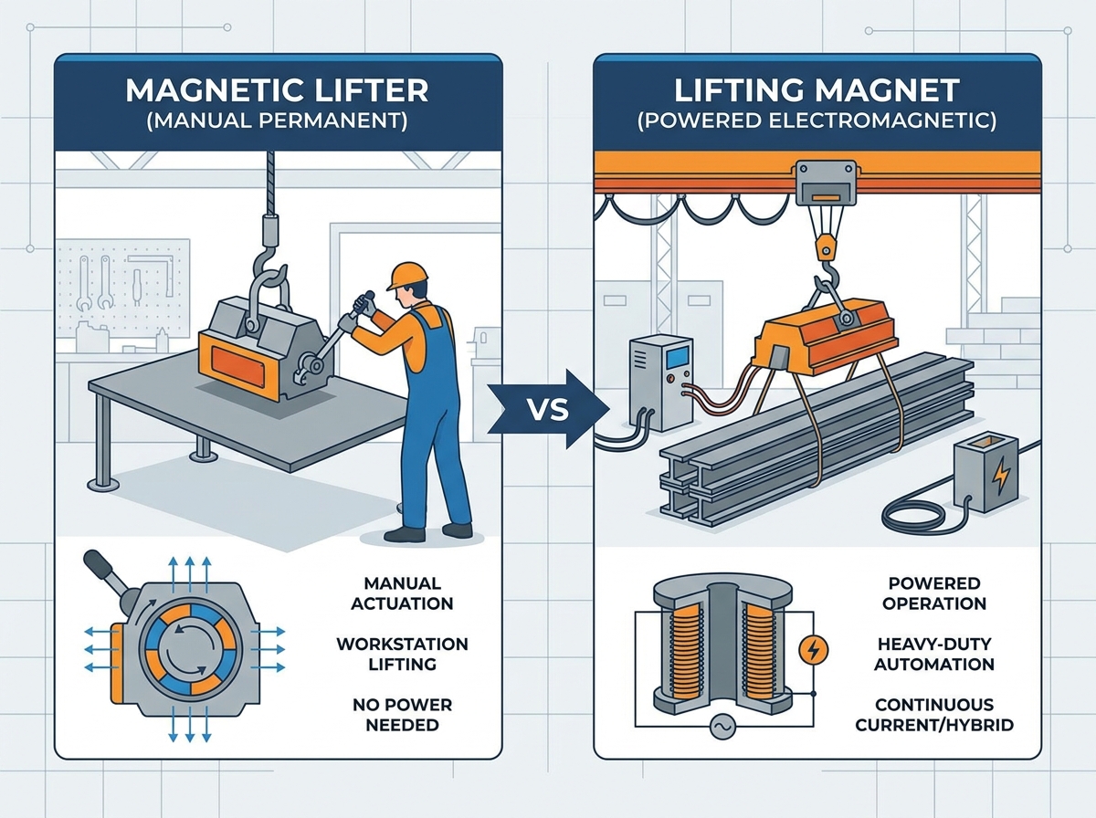 Magnetheber zur Handhabung von Stahlmaterial